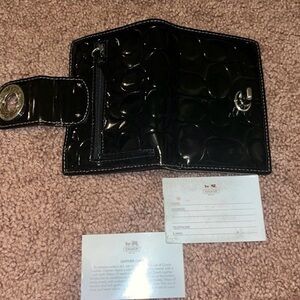 Coach Glossy Black Leather Wallet